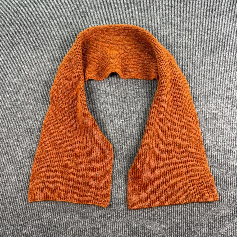 Doogan Donegal Ireland Scarf Orange Wool Silk Fringe One Size Unisex Winter Wrap